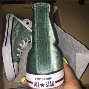 Emerald Green Velvet Converse